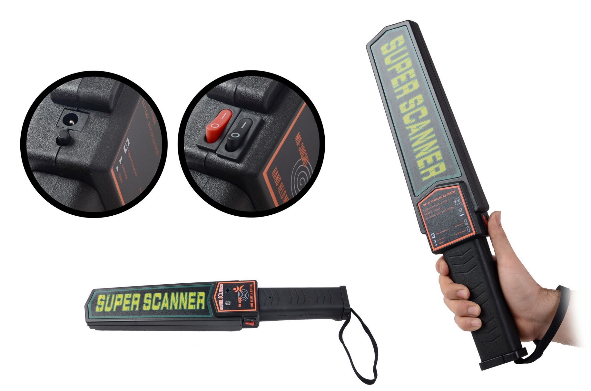 Super Scanner Hand Held Metal Detector Portable Security Inspection ...