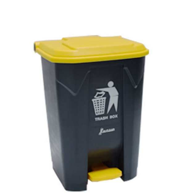 XDL-80K-7 Industrial Garbage Yellow Pedal Plastic Dustbin 80Liter