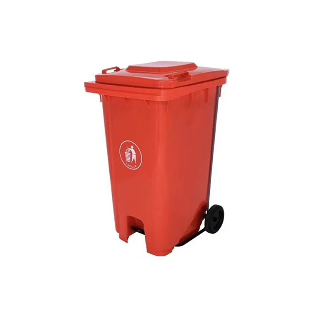 Industrial XDL-240U 240Litre Plastic Red Large Garbage Dustbin With Wheel