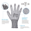 Safeyear PD8045 - Level 5 Cut-Resistant PU Coated Safety Work Gloves