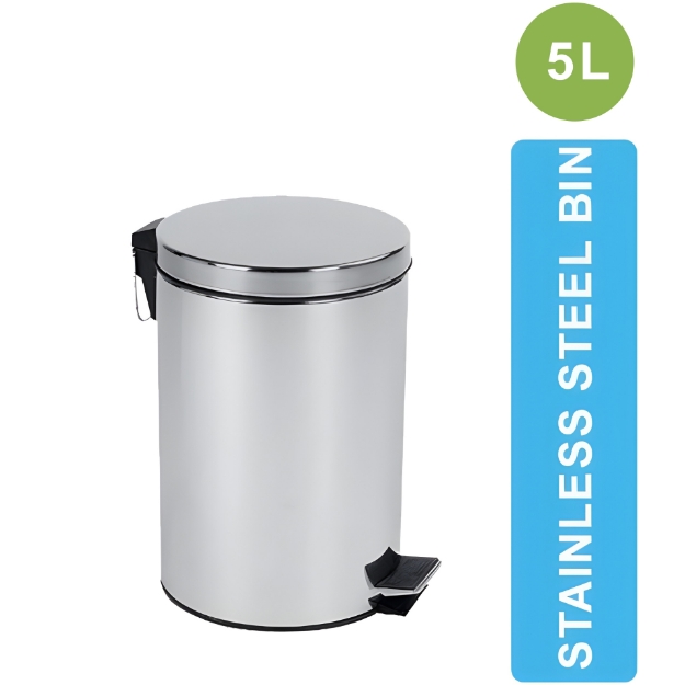Household ASD-05-5Liter Stainless Steel Pedal Step Garbage Dustbin With Inner Bucket
