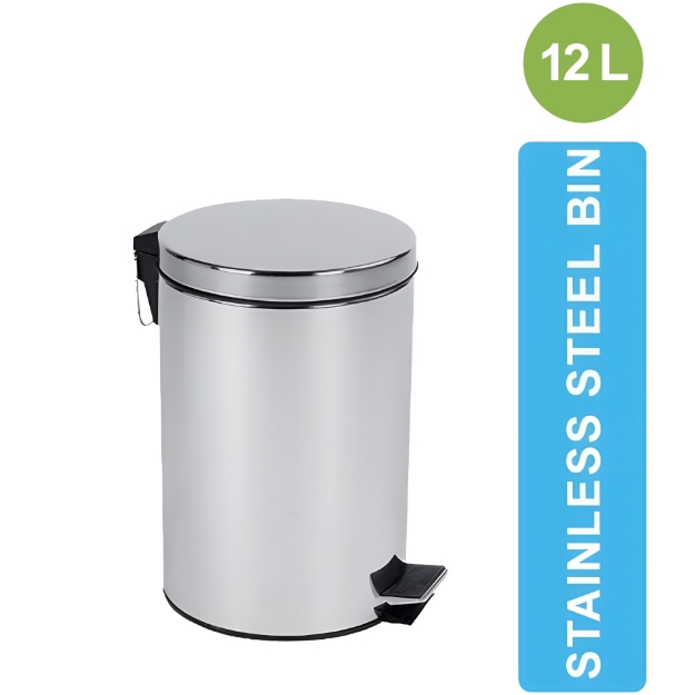 Household ASD-05-12Liter Stainless Steel Pedal Step Garbage Dustbin With Inner Bucket