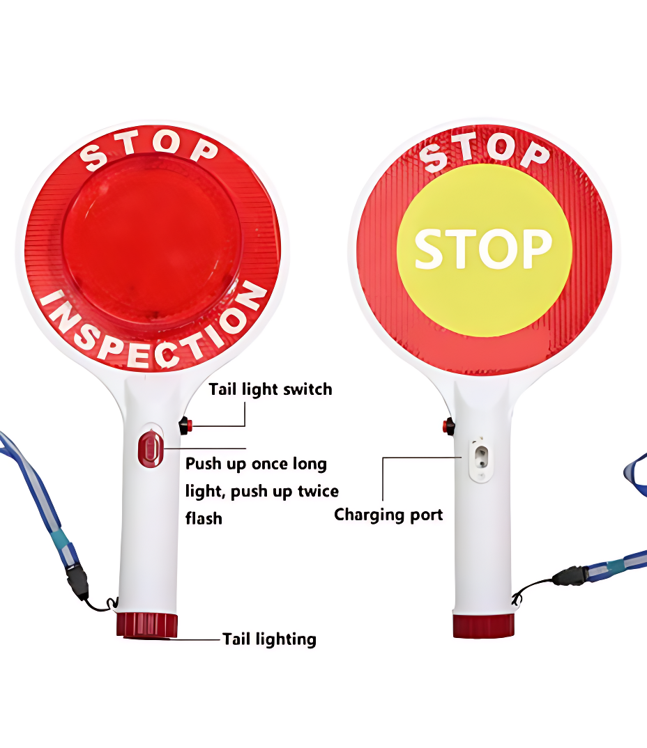Buy Portable WA1227 ABS Reflective Handheld LED Flashing Light Stop ...