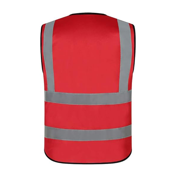 Buy 4 Pocket High Visibility Red 140 GSM Safety Vest with Reflective ...
