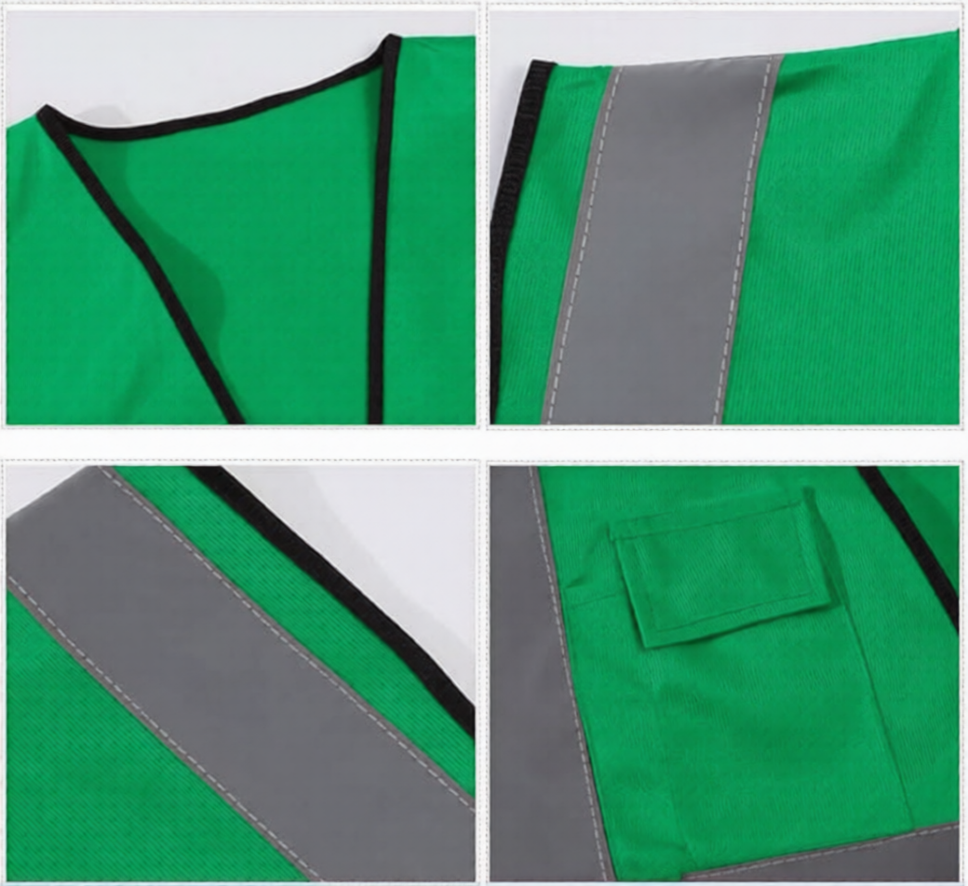 Buy 4 Pocket High Visibility Green 140 GSM Safety Vest with Reflective ...