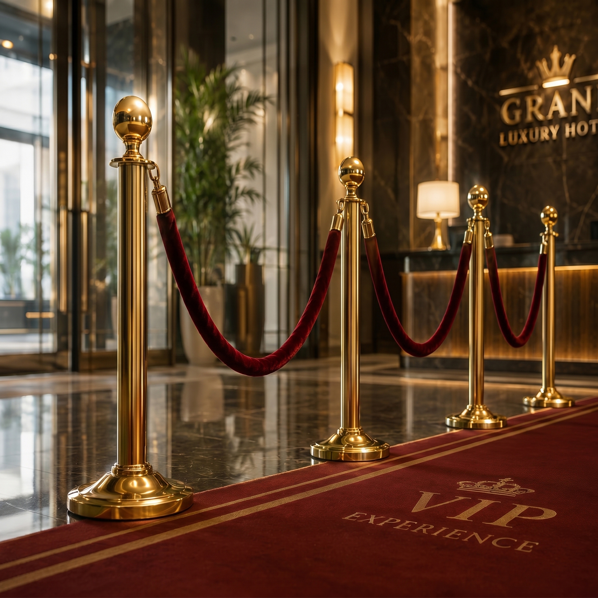 Buy VIP Queue Poles Barrier Stanchion With Red Velvet Rope for Crowd ...