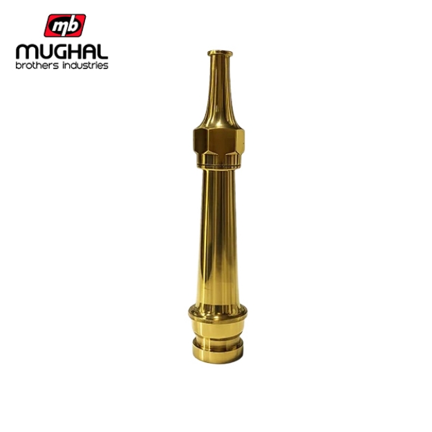 2.5 x 18 Inch Brass Fire Fighting Jet Nozzle for Fire Hose and High Pressure Water Discharge