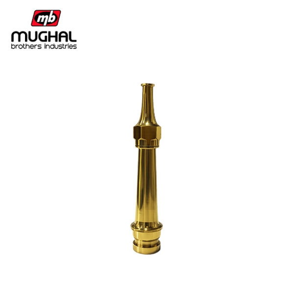 1.5 x 12 Inch Brass Fire Fighting Jet Nozzle for Fire Hose and High Pressure Water Discharge