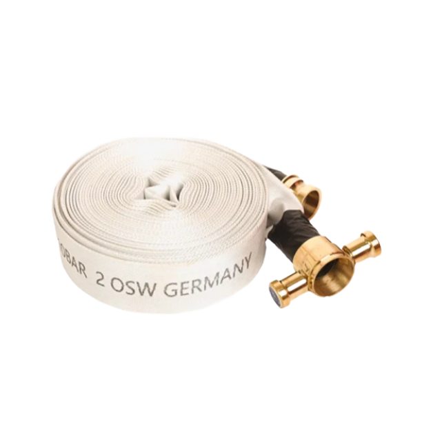 2.5 INCH WHITE FIRE HOSE PIPE WITH BRASS COUPLING 30 METER FIREFIGHTING HOSE
