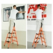 Heavy Duty Carbon Coated Steel Wide Steps Folding Ladder WITH ANTI SLIP RUBBER PADS