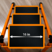 Heavy Duty Carbon Coated Steel Wide Steps Folding Ladder WITH ANTI SLIP RUBBER PADS