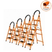 Heavy Duty Carbon Coated Steel Wide Steps Folding Ladder WITH ANTI SLIP RUBBER PADS
