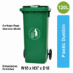 PB-120L Industrial Plastic Dustbin with Wheel